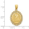 Black Bow Jewelry 14k Yellow Gold Filigree Oval Aquarius the Water Bearer Pendant, 20mm - 4 of 4