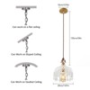 YIYIBYUS 1-Light Gold Modern Pendant Light with Clear Glass Shade, Adjustable Height - 4 of 4