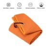 Unique Bargains Super Absorbent Waffle Pattern Tri-Fold Golf Towels with D Clips 3 Pcs - 3 of 4
