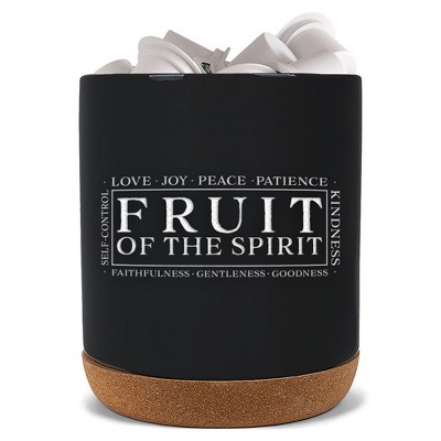 Elanze Designs Fruit of Spirit Black X-Large Cork Bottom, Kitchen Counter, Ceramic Stoneware, Coffee, Tea and Hot Chocolate, Machine Brewing, K