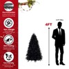 SEVOBAL Party Decorations and Accessories 4ft Black Christmas Tree with White Lights Gift Idea Long-Lasting for Halloween Holiday, Black, 23"*34"*48" - 3 of 4
