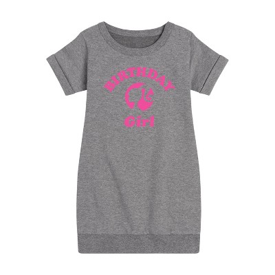 - Barbie - Birthday Girl Graphic Short Sleeve Fleece Dress