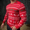 Men's Christmas Sweater, Crew Neck Knitted Pullover with Reindeer & Holiday Patterns, Festive Xmas Party Jumper for Winter - 4 of 4