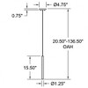 Access Lighting Pipeline 1 - Light Pendant in  Matte White - 2 of 3