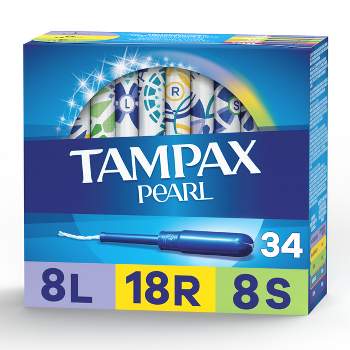 Tampax Pearl Tampons Trio Pack with Plastic Applicator and LeakGuard Braid - Light/Regular/Super Absorbency - Unscented