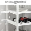 Rolling Kitchen Island with Storage, Kitchen Cart with 4-bottle Wine Rack, Bar Cart with Stemware Holder, Shelves, Drawer and Cabinet, White - 4 of 4