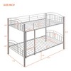 Bellemave Twin Over Twin Metal Bunk Bed with Ladder & Guardrail, Convertible to 2 Beds, Heavy Duty, Space-Saving Bed for Kids Teens, Silver - 2 of 4