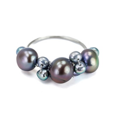 silver with white pearls