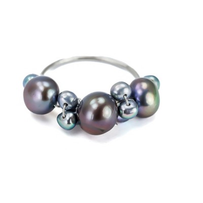 silver with white pearls