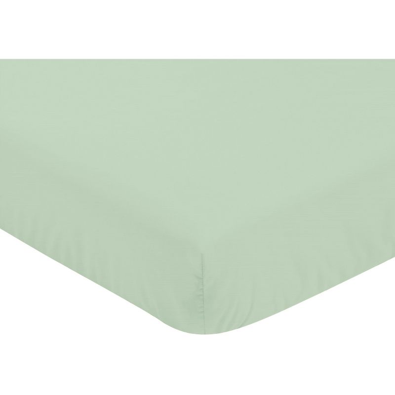 Sweet Jojo Designs Girl Baby Fitted Crib Sheet Mod Arrow Collection Solid Mint Green, 4 of 8