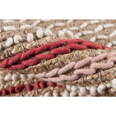 Esme Pink and Beige Wool Cotton Geometric Runner Rug