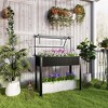 Outsunny Raised Garden Bed with Greenhouse Cover, Elevated Garden Box with Legs and Drainage Hole for Vegetables - 3 of 4