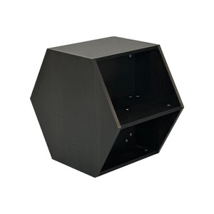 Gulches 15 Inch High Black Brown Finished Hexagonal Nightstand with 2 Open Shelves - 1 of 4