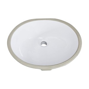ChicFurnit Bathroom Sinks Vessel Sink Round Sink Vanity Sink Art Basin Undermount Bathroom Sink for Bathroom, White, 21.06"*17.52"*9.84" - 1 of 4