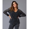 Women's Crochet V-Neck Sweater - Angel Apparel - 3 of 4