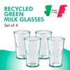 Amici Home Vintage Farmhouse Embossed Milk Cow Glass Tumblers, Set of 4 - 11 Oz Green-Tinted Recycled Glass Cups - Made in Italy, Dishwasher Safe - 2 of 4