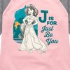 Girls' - Disney - J Is For Just Be You Shirt Tail Raglan Graphic T-shirt - 2 of 4