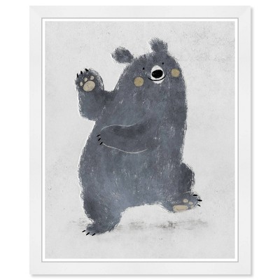 Wynwood Studio 15"x21" Stay Wild Bear Animals Framed Art Print : Modern Decor, Digital Artwork, Plastic White Frame