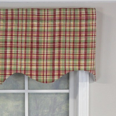 Plaid Multi-Color Cotton Scalloped Window Valance 50" x 17"