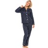 ADR Women's Lightweight Button Down Pajama Set, Long Cotton Pjs - 3 of 4