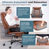 KERDOM Big and Tall Breathable Leather Office Chair with Lumbar Support Flip-Up Armrests, Dark Brown - 4 of 4