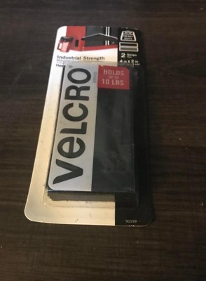 VELCRO 4 in. x 2 in. Industrial Strength Strips in Black (2-Pack