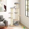 Tangkula 63" Tall Modern Cat Tree w/ Perch Condo Hammock 5.6" Scratching Posts - 2 of 4