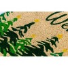 1'4" x 2'4" Winter Fir Trees Indoor/Outdoor Coir Doormat Green/Yellow - Entryways: PVC-Backed, Shake Clean, Botanical Pattern - 4 of 4