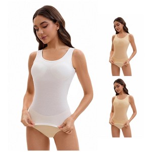 INSPIRE CHIC Women's 3 Pcs Wide Strap Built-In Padded Bras Casual Tank Camisoles - 1 of 4