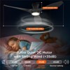 TALOYA 52 in. Indoor Ceiling Fan with Light and Remote, Flush Mount Low Profile,Quiet Reversible DC Motor, 3 CCT Light,Black - 4 of 4