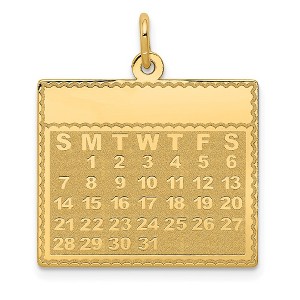 Black Bow Jewelry 14k Yellow Gold Monday Start Perpetual Calendar Charm or Pendant, 22mm - 1 of 4