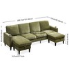 Chenille Sectional Sofa, U Shaped Sofa Couch with High Density Memory Foam, 4 Seat Comfy Modular Sofa Couch for Living Room - 4 of 4