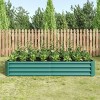 Rectangle Metal Raised Bed Garden,Metal Plant Pots Outdoor with Open Bottom Design,Garden Planter Boxes for Flowers,Vegetables-Coolbibila - 2 of 4