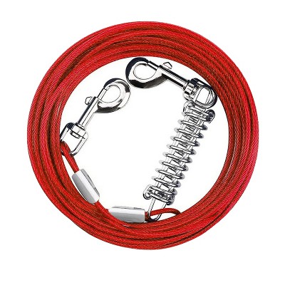 iMountek Dog Tie Out Cable Long Dog Leash Chew Proof with Durable Spring 360° Rotatable Clips PVC Case for Outside Yard Caming