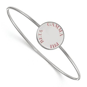 Black Bow Jewelry Sterling Silver Gamma Phi Beta Greek Life Bangle Bracelet 8 Inch - 1 of 3