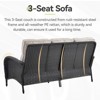 Gymojoy Outdoor 3-Seat Sofa PE Wicker Sofa Patio Sofa Couch - 3 of 4