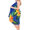 LA LEELA Women's Summer Bikini Wraps Sarong Cover up Wrap Skirt Bathing suit Swimwear Swimsuit Beach Coverup for Women One Size Blue, Floral - 3 of 4