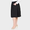 24seven Comfort Aapparel Womens Plus Pleated Elastic Waist Knee Length Pocket Skirt - 2 of 4