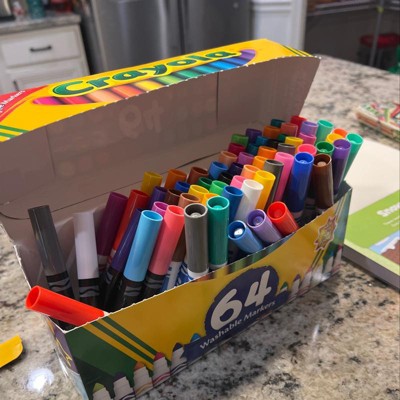 64 Crayola Washable Marker Set, Gift for Kids, Gel Markers Window  Markers/CH8/12