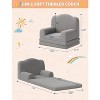 Kids Couch, 2-in-1 Convertible Toddler Sofa Chair, Fold Out Lounger Bed, Soft Teddy Fleece for Playroom, Nursery, Birthday Gift - 3 of 4