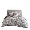 6 Pcs Gorgeous Damask Print Cotton Duvet Set, All Season Cozy Home Textile fits Lux Bedroom Decor - 4 of 4