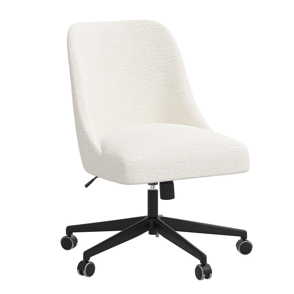 Bria Office Chair Faux Shearling White - Threshold™: Armless, Adjustable, Rolling Base
