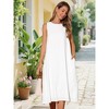 INSPIRE CHIC Women's Linen Sleeveless Crew Neck Shift with Pockets Casual Midi Dress - 4 of 4