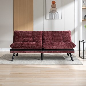 Convertible Sofa Bed, Adjustable Loveseat Sofa with Metal Legs-ModernLuxe - 1 of 4