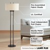 Franklin Iron Works Roscoe Modern Floor Lamp Standing 62" Tall Oil Rubbed Bronze Twin Pole White Drum Shade for Living Room Bedroom Office House Home - 3 of 4