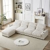 NicBex 126 Inch L-Shaped Corduroy Sectional Sofa with Movable Ottoman,4 Waist Pillows and USB Ports for Living Room,Bedroom,Beige - 2 of 4