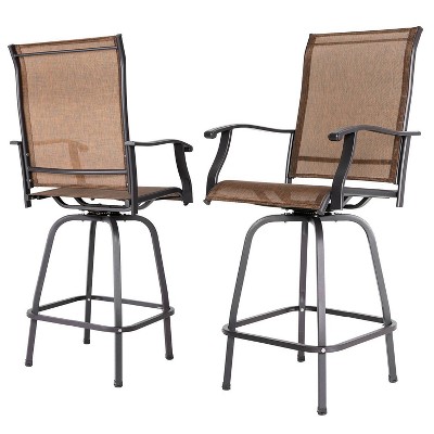 2pk Patio Sling 360 Swivel Bar Stools With Metal Frame Nuu Garden Target - Sling Bar Height Patio Chairs