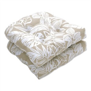 Set of 2 Delray Outdoor/Indoor Wicker Seat Cushions - Pillow Perfect - 1 of 4