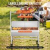 VEVOR Rotisserie Grill with Windscreen, BBQ Whole Pig Lamb Goat Charcoal Spit Grill, 35 Inch 90 Lbs Capacity, Silver - 4 of 4