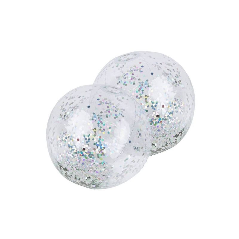 Poolmaster 16&#39;&#39; Silver Glitter Swimming Pool and Beach Ball - 2pk, 4 of 6